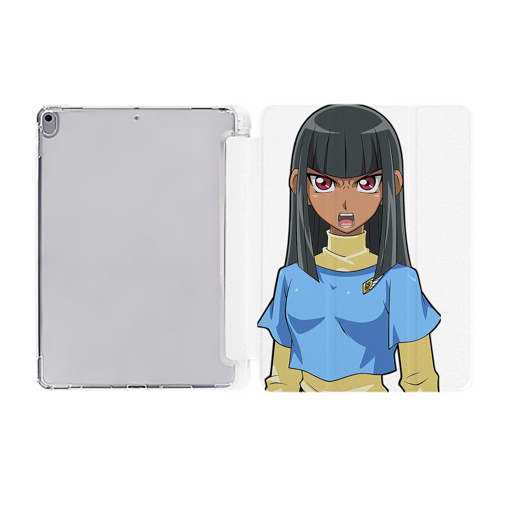 （画像用） 遊☆戯☆王 Yu-Gi-Oh! IPad ケース ペン収納付き 三つ折りスタンド PUレザー×シリコン 対応機種9.5/10.5/10.9インチ